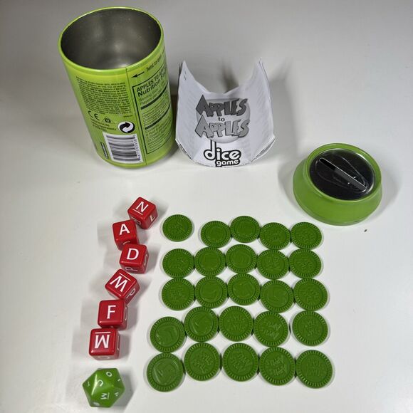 2011 Mattel Apples To Apples Dice Game In A Can Complete Game Travel Ready RARE! - Picture 5 of 7